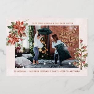 Und die Kinder hören zu Funny Christmas Foto Car Folien Feiertagskarte