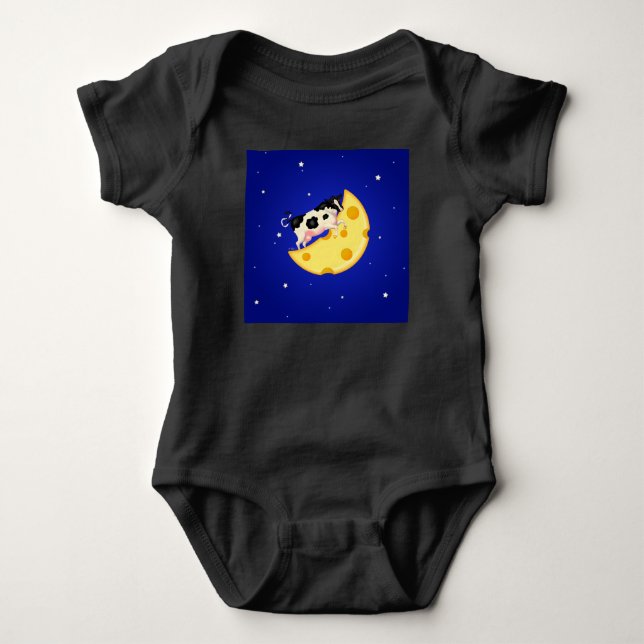 Und die Kuh sprang über den Käsemond Baby Strampler (Vorderseite)