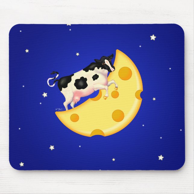 Und die Kuh sprang über den Käsemond Mousepad (Vorne)