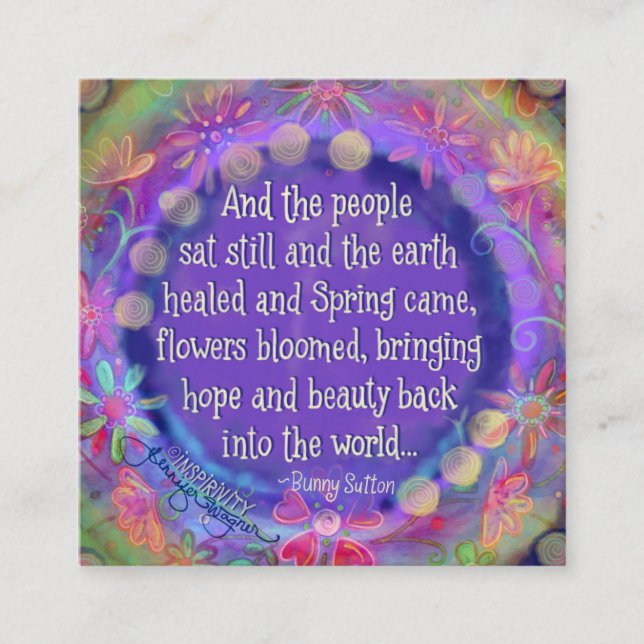 "Und die Leute saßen still" Inspirierungskarten Quadratische Visitenkarte (Vorderseite)