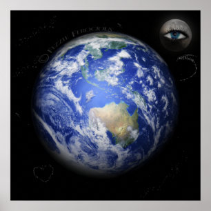 … Und die Mond-Uhren über der Erde Poster