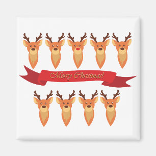 und die Santa-Rentiere Magnet