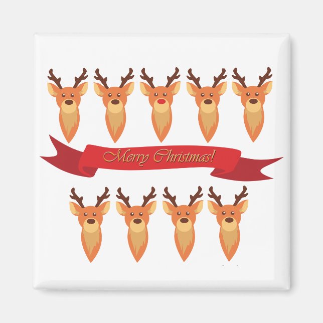 und die Santa-Rentiere Magnet (Vorne)