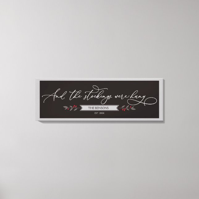 Und die Strümpfe hing - Große Weihnachtsbaum Leinwanddruck (Vorderseite)