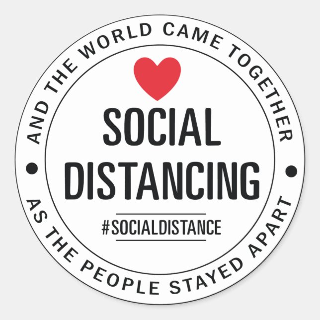 Und die Welt kam zusammen, als die Menschen ausein Runder Aufkleber (Vorderseite)