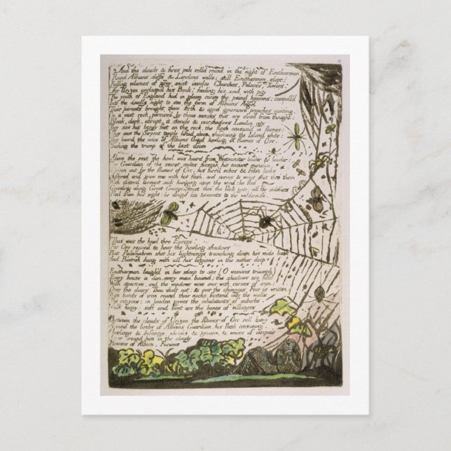 "Und die Wolken & Brände..", Teller 14 aus "Europa Postkarte (Vorderseite)