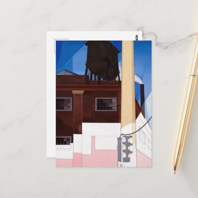 ...und die Zuhause der Tapferen von Charles Demuth Postkarte (Vorderseite/Rückseite Beispiel)