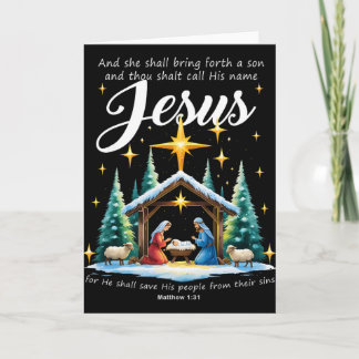 Und du sollst seinen Namen Jesus nennen Weihnachte Karte