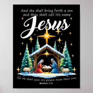 Und du sollst seinen Namen Jesus nennen Weihnachte Poster