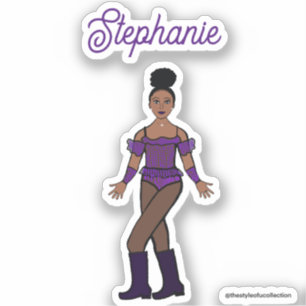 Und ein Name Dancer Stickers Lila Stones Aufkleber