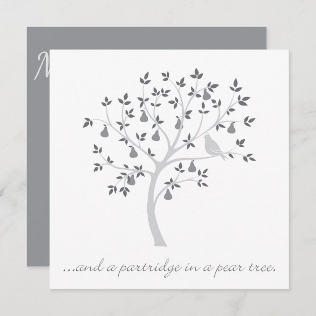 Und ein Rebhuhn in einer Birne Einladung (Vorne/Hinten)