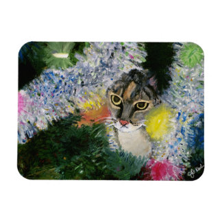 Und eine Katze in einem Weihnachtsbaummagazin Magnet