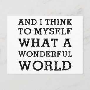 Und eine wunderbare Welt Postkarte
