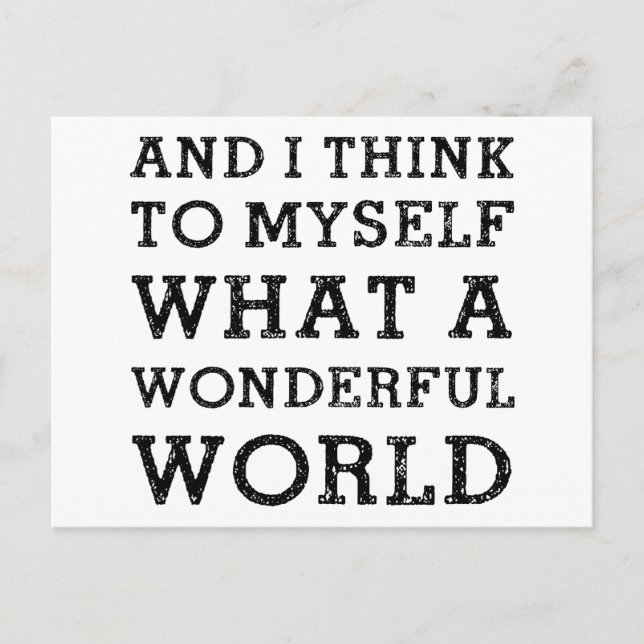 Und eine wunderbare Welt Postkarte (Vorderseite)