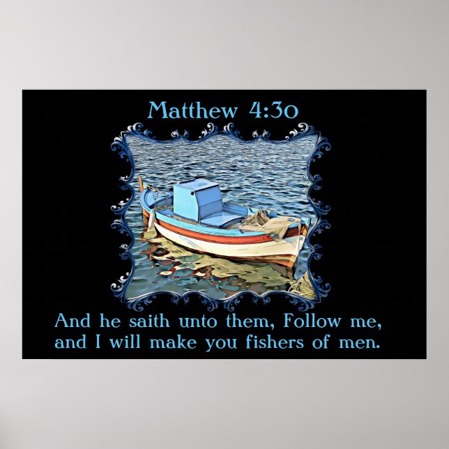 Und er spricht zu ihnen.Matthew 4:30 Poster (Vorne)