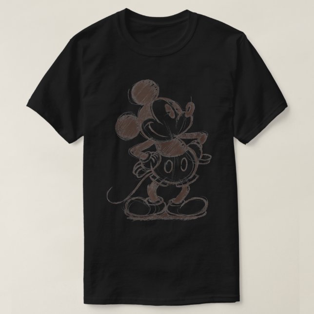 Und Freunde Mouse Sketch Portrait T-Shirt (Design vorne)