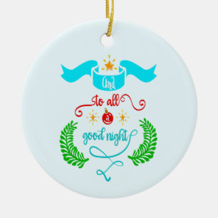 Und für alle eine gute Nacht Weihnachten, Typograf Keramik Ornament