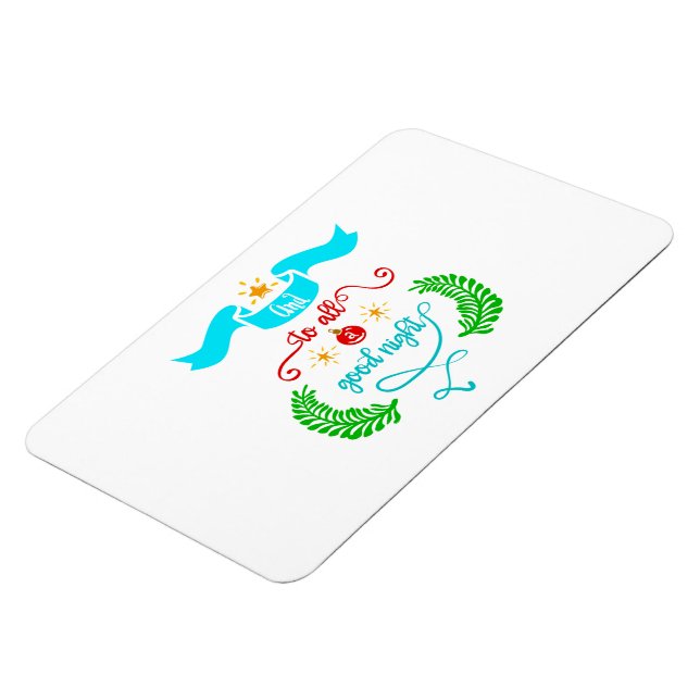 Und für alle eine gute Nacht Weihnachten, Typograf Magnet (Linke Seite)