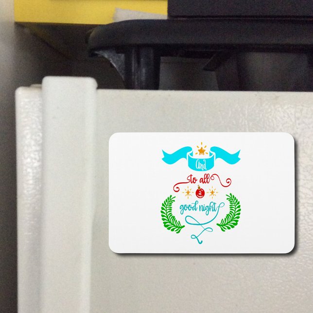 Und für alle eine gute Nacht Weihnachten, Typograf Magnet (And To All A Good Night Christmas Quote Flexible Magnet)