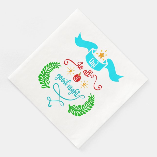 Und für alle eine gute Nacht Weihnachten, Typograf Serviette (Ecke)