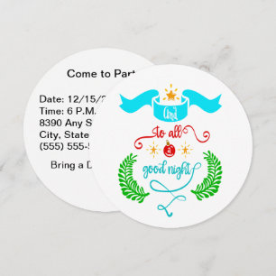 Und für alle eine gute Nacht Weihnachtstypografie Einladung