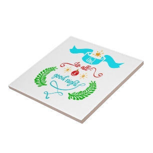 Und für alle eine gute Nacht Weihnachtstypografie Fliese