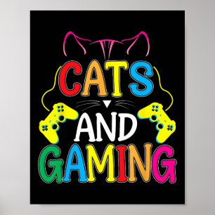 Und Gaming für den Katzenliebhaber Gamer Videospie Poster