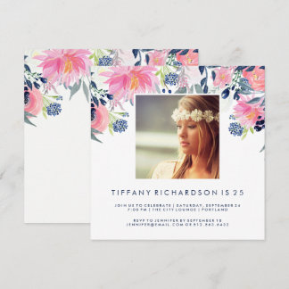 Und Geburtstags-Party-Foto der Marine-erröten Einladung