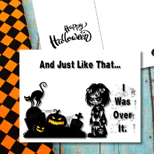 Und genau so war ich darüber hinweg Zombie-Mädchen Feiertagspostkarte