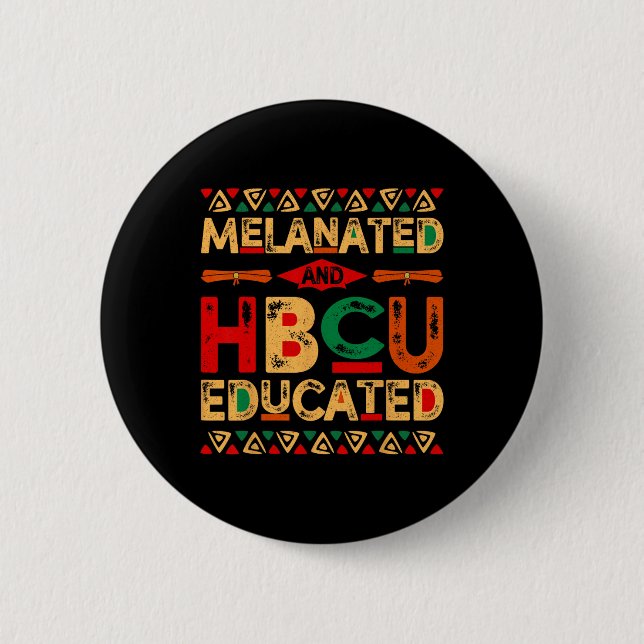 Und Hbcu unterrichtete Afrika Stolz Schwarzgeschic Button (Vorderseite)