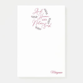 Und Himmel und Natur singen - Personalisiert Post-it Klebezettel