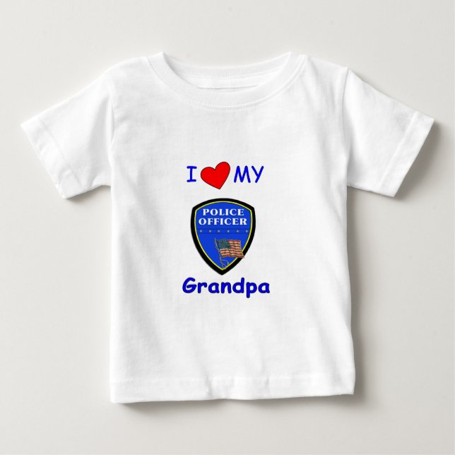 Und i-Liebe mein Polizei-Großvater Baby T-shirt (Vorderseite)