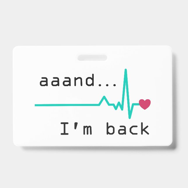 Und ich bin wieder da, Überlebende eines Herzinfar Ausweis (Vorderseite)