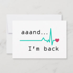 Und ich bin wieder da, Überlebende eines Herzinfar Dankeskarte
