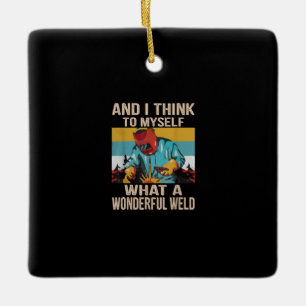 Und ich denke mir, was wunderbar Vintag war Keramikornament