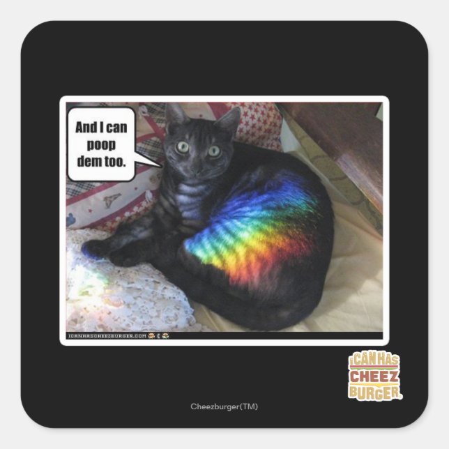 Und ich kann das auch gekackt haben. quadratischer aufkleber (Vorderseite)