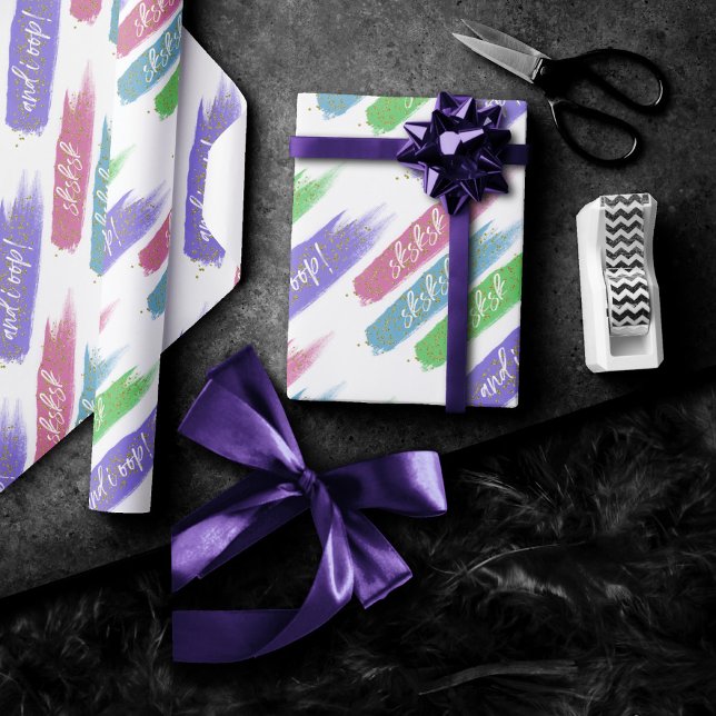 Und ich | Pinselpinsel, gürtelig, pastellfarben Geschenkpapier (Von Creator hochgeladen)