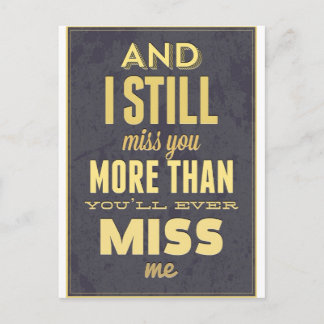 Und ich vermisse dich noch mehr, als du Miss mich Postkarte