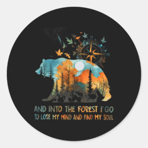 Und in den Wald gehe ich, um beim Camping meinen V Runder Aufkleber