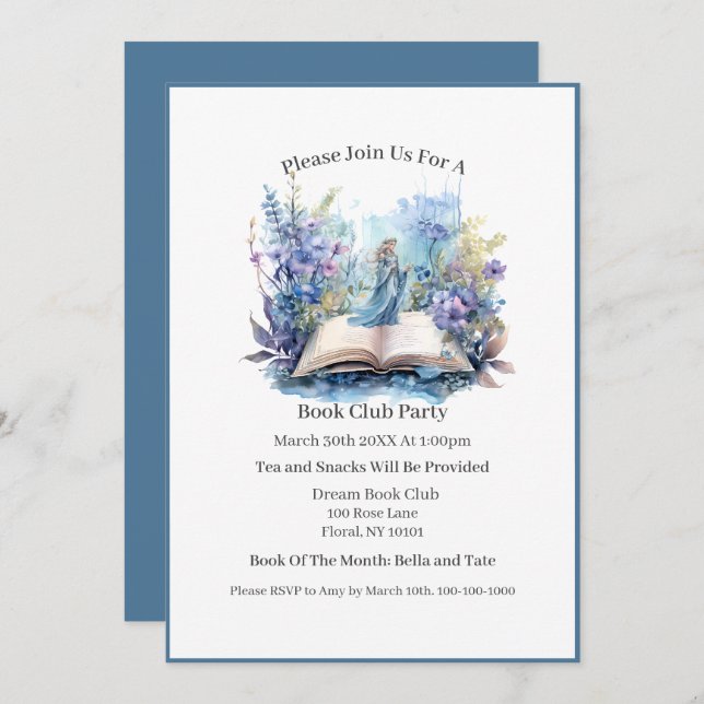 Und in mein Buch gehe ich... Club Einladung (Vorne/Hinten)