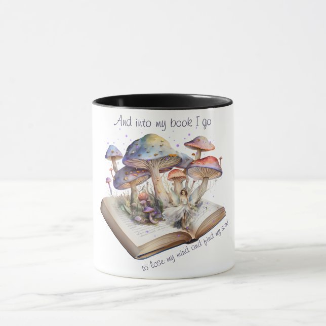 Und in mein Buch gehe ich, um meine Gedanken zu ve Tasse (Zentrum)