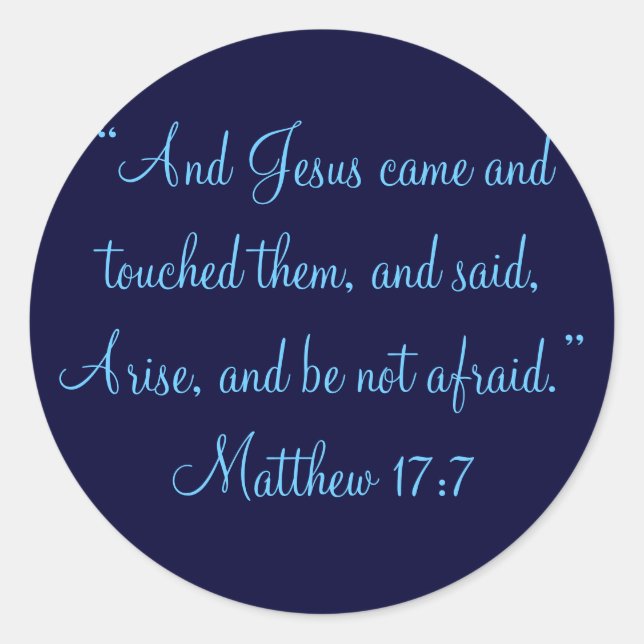 "Und Jesus kam und berührte sie und sagte, Ari... Runder Aufkleber (Vorderseite)