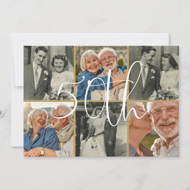 Und jetzt 6 Foto 50. Hochzeitstag Einladung (Vorderseite)