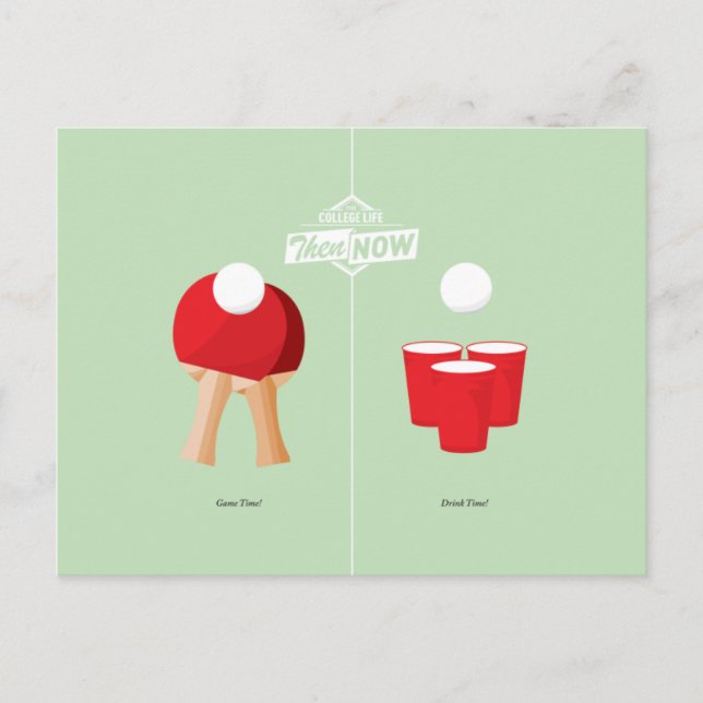 Und jetzt: Ping Pong Postkarte (Vorderseite)