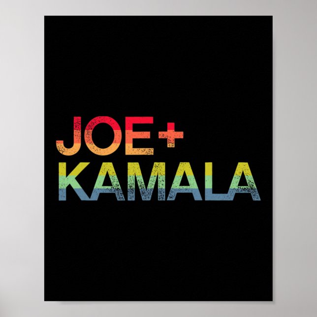 Und Kamala Bold Retro Rainbow Pride Biden Harris Poster (Vorne)