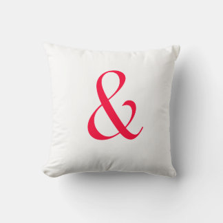 Und - Kissen Ampersand - rot und weiß
