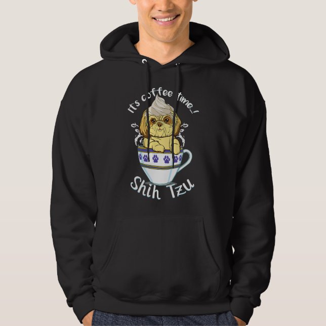 Und Niedliche Hunde und Kaffee Liebe Shih Tzu Hund Hoodie (Vorderseite)