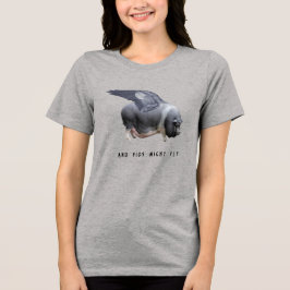 Und Schweine Könnten Fliegen Lustiger Whimsical Sa Tri-Blend Shirt