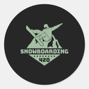 Und Snowboarden Berge Snowboard Snowboarder G Runder Aufkleber