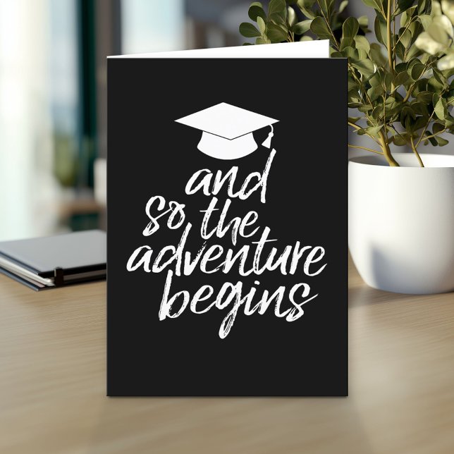 Und so beginnt das Abenteuer - Abschluss Karte (And so the adventure begins - Custom Graduation Greeting Card)